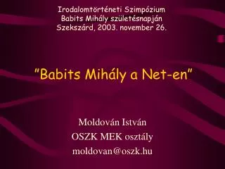 babits mih ly a net en