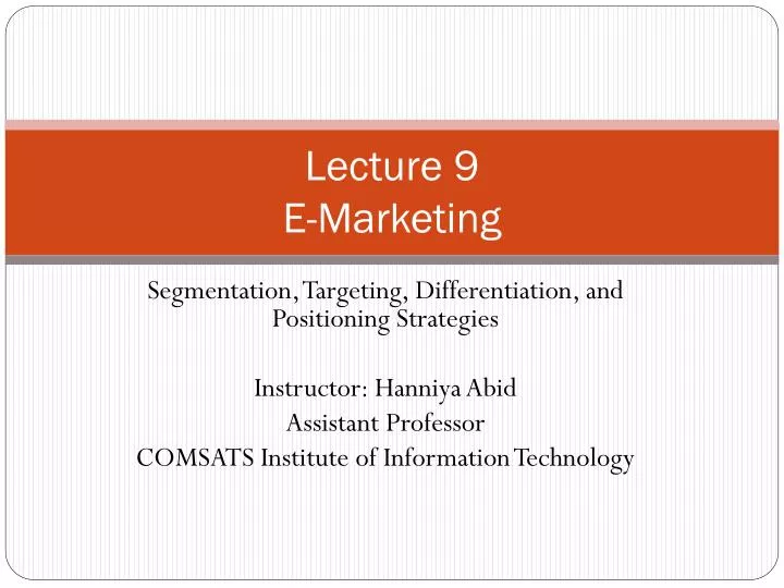 lecture 9 e marketing