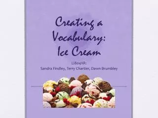 Creating a Vocabulary: Ice Cream