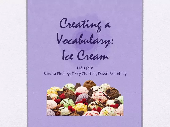 creating a vocabulary ice cream