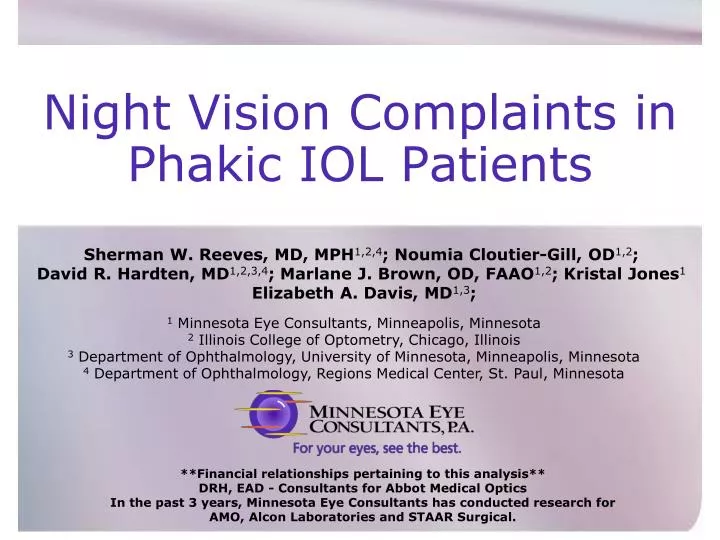 night vision complaints in phakic iol patients