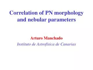 Correlation of PN morphology and nebular parameters