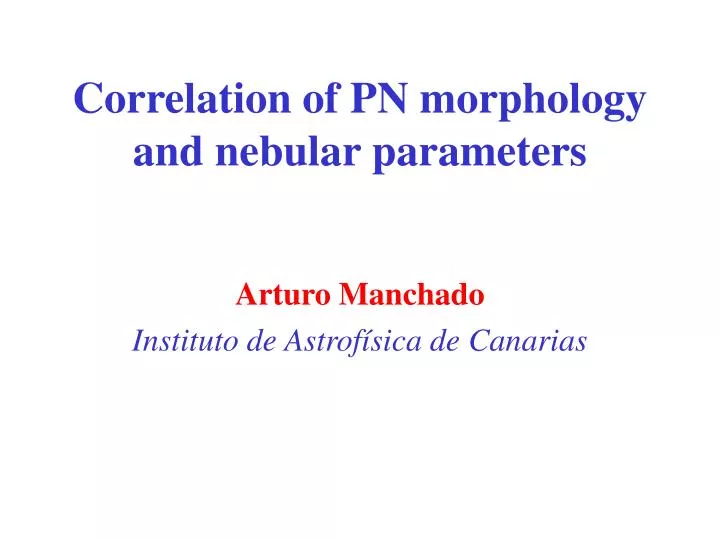 correlation of pn morphology and nebular parameters