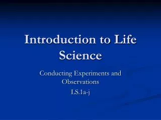 Introduction to Life Science