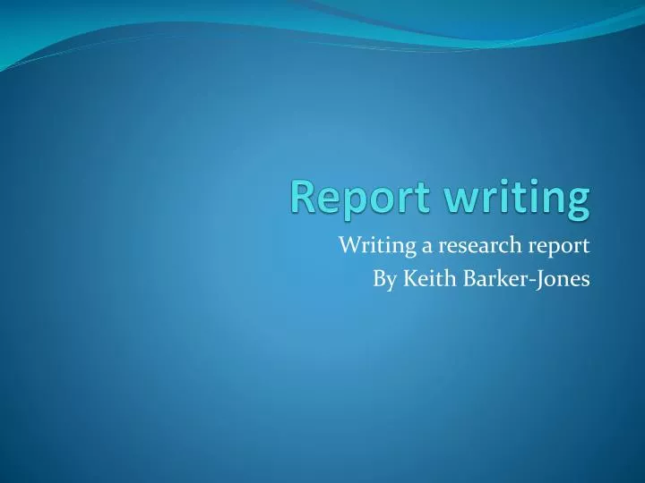 report writing