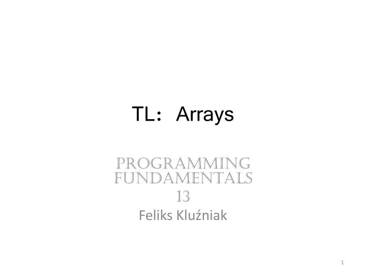 tl arrays