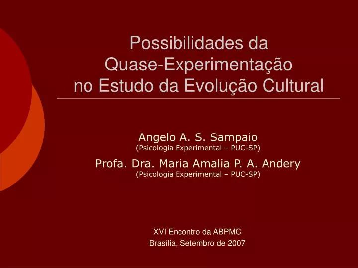 possibilidades da quase experimenta o no estudo da evolu o cultural