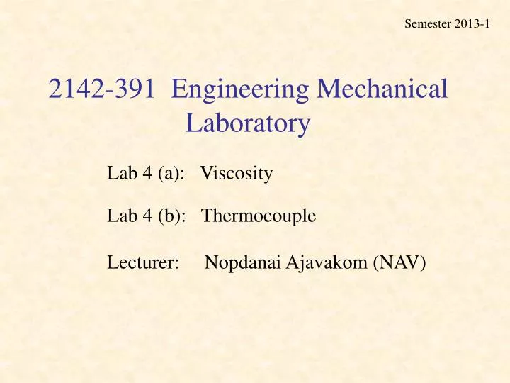 2142 391 engineering mechanical laboratory