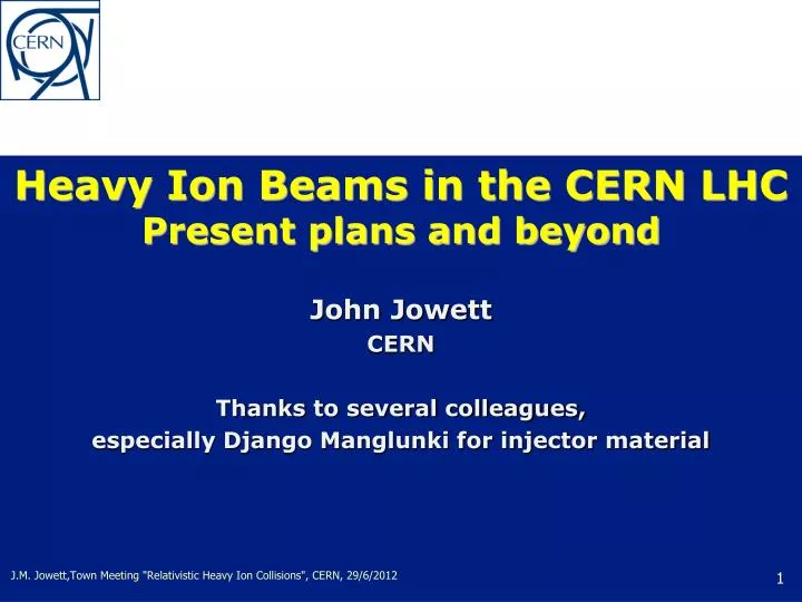 heavy ion beams in the cern lhc present plans and beyond