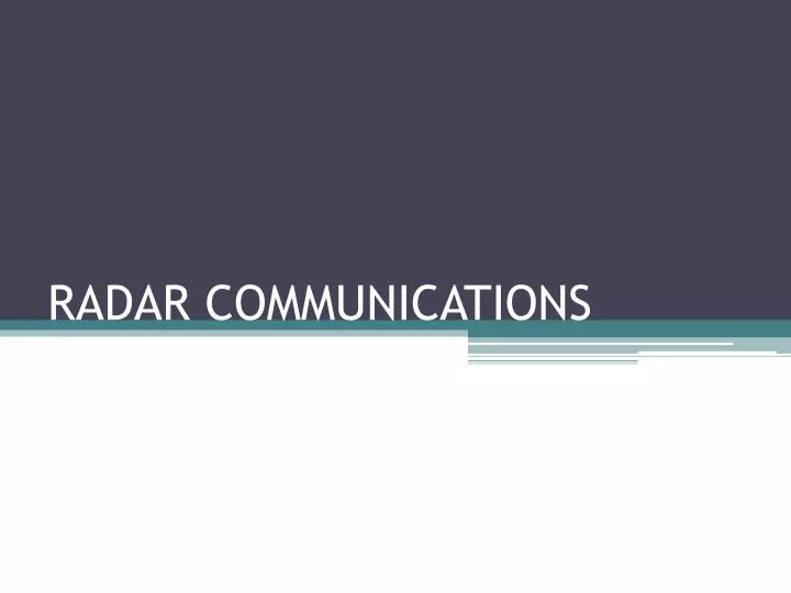 radar communications