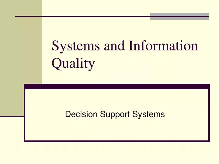 systems and information quality