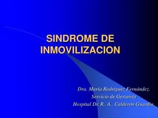 sindrome de inmovilizacion