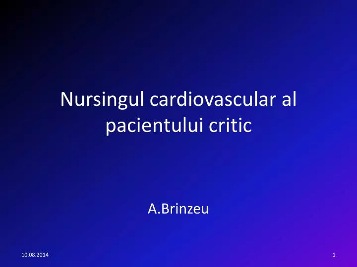 nursingul cardiovascular al pacientului critic
