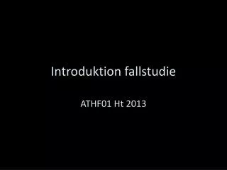 introduktion fallstudie