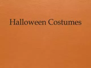 Halloween Costumes