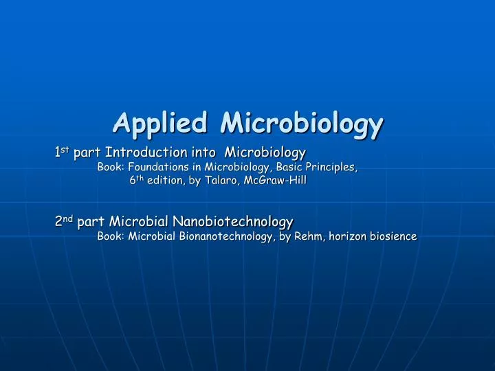 applied microbiology