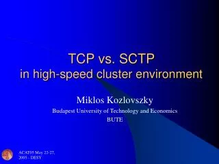 TCP vs. SCTP in high-speed cluster environment
