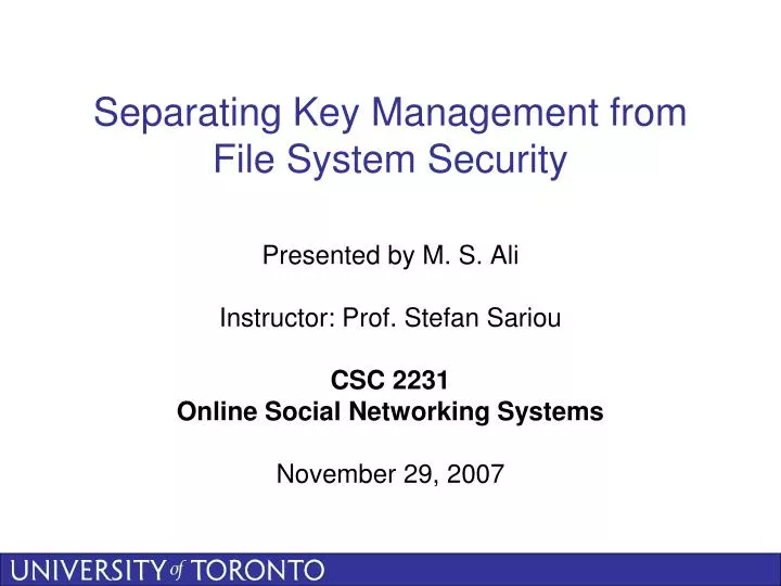 separating key management from file system security
