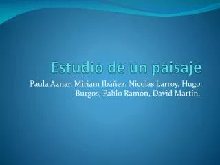 estudio de un paisaje