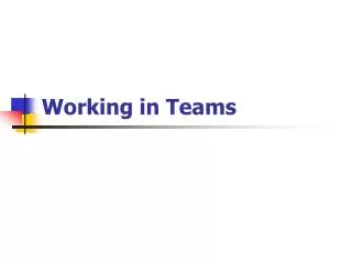 Working in Teams