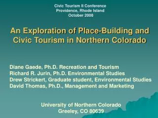An Exploration of Place-Building and Civic Tourism in Northern Colorado