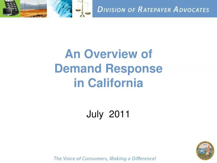 an overview of demand response in california