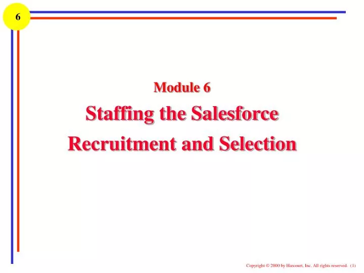 module 6 staffing the salesforce recruitment and selection