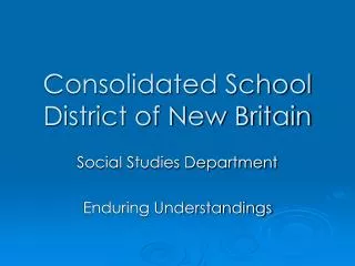 Consolidated School District of New Britain