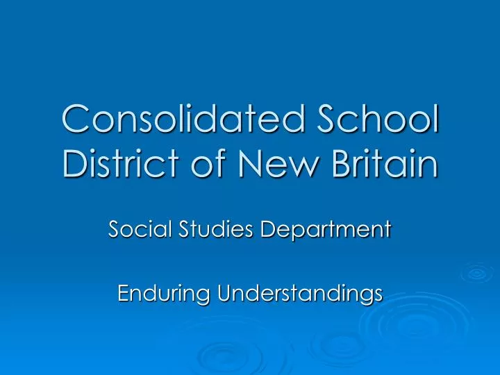 consolidated school district of new britain