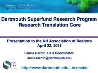 Dartmouth Superfund Research Program Research Translation Core