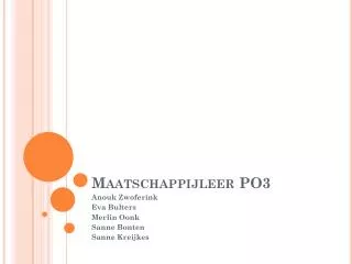 maatschappijleer po3