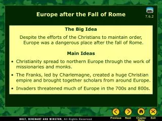 Europe after the Fall of Rome