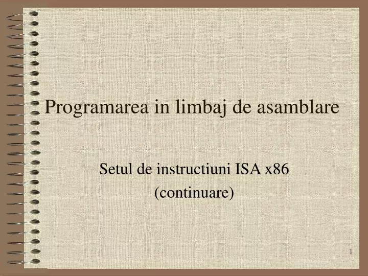 programarea in limbaj de asamblare