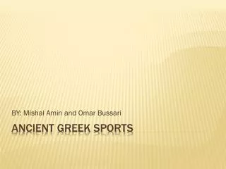 Ancient Greek Sports