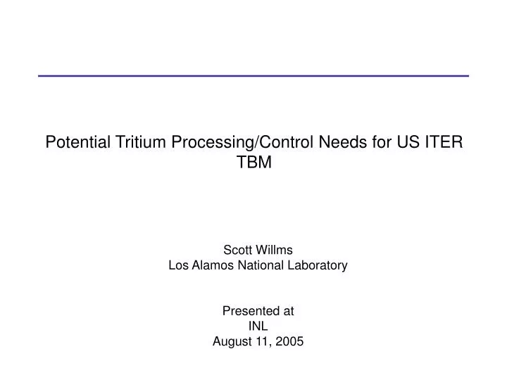 potential tritium processing control needs for us iter tbm
