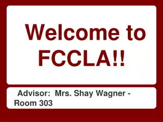 Welcome to FCCLA!!