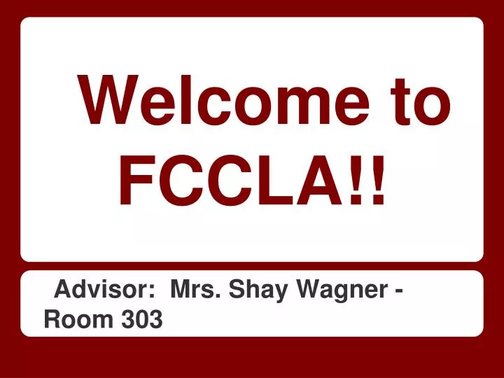 welcome to fccla