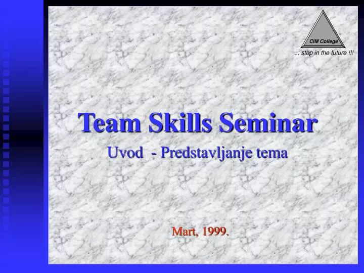 team skills seminar uvod predstavljanje tema