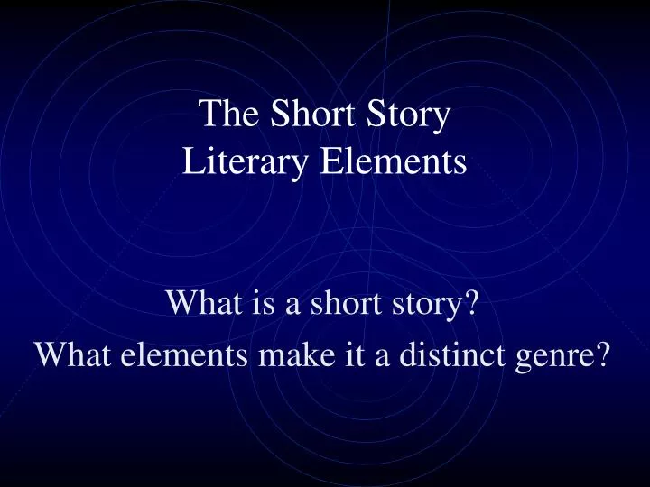 the short story literary elements