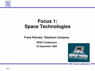Focus 1: Space Technologies