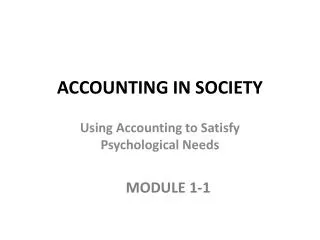 ACCOUNTING IN SOCIETY