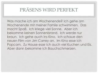 pr sens wird perfekt