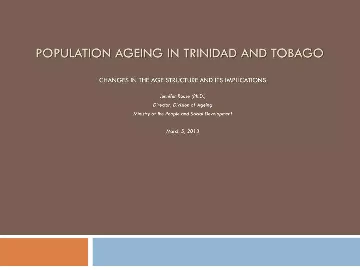 population ageing in trinidad and tobago