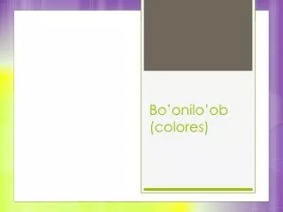 bo onilo ob colores