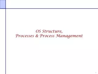 OS Structure, Processes &amp; Process Management