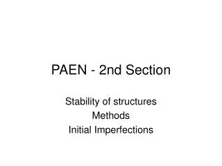 PAEN - 2nd Section