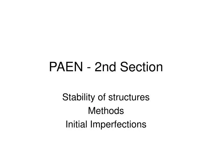 paen 2nd section