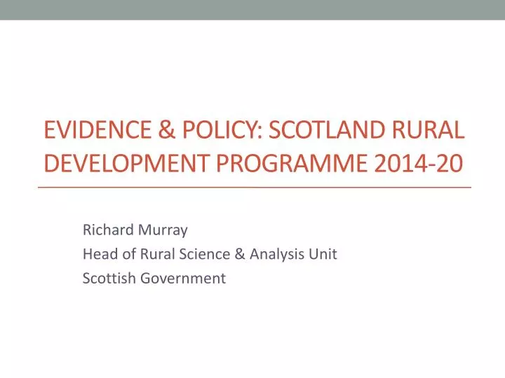 evidence policy scotland rural development programme 2014 20