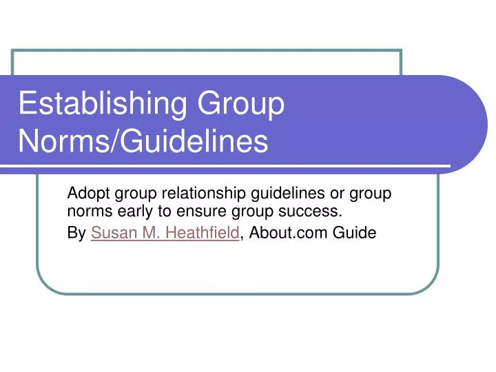 establishing group norms guidelines
