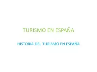 turismo en espa a